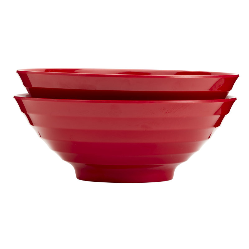 INFUSE 2-Piece Melamine Nesting Ramen Bowl Set, Red