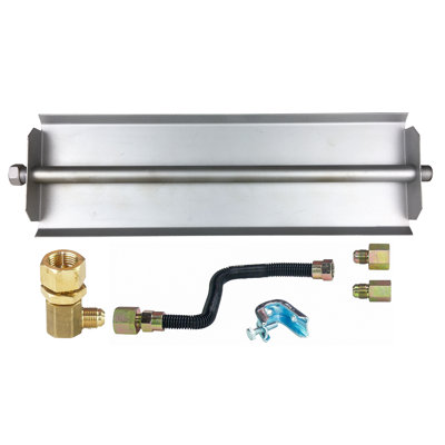 Tretco Linear Gas Burner with Complete Connection Kit - Fireplace Burner - Powder Coated or Stainless Steel - LP Liquid Propane Fireplace or Fire Pit