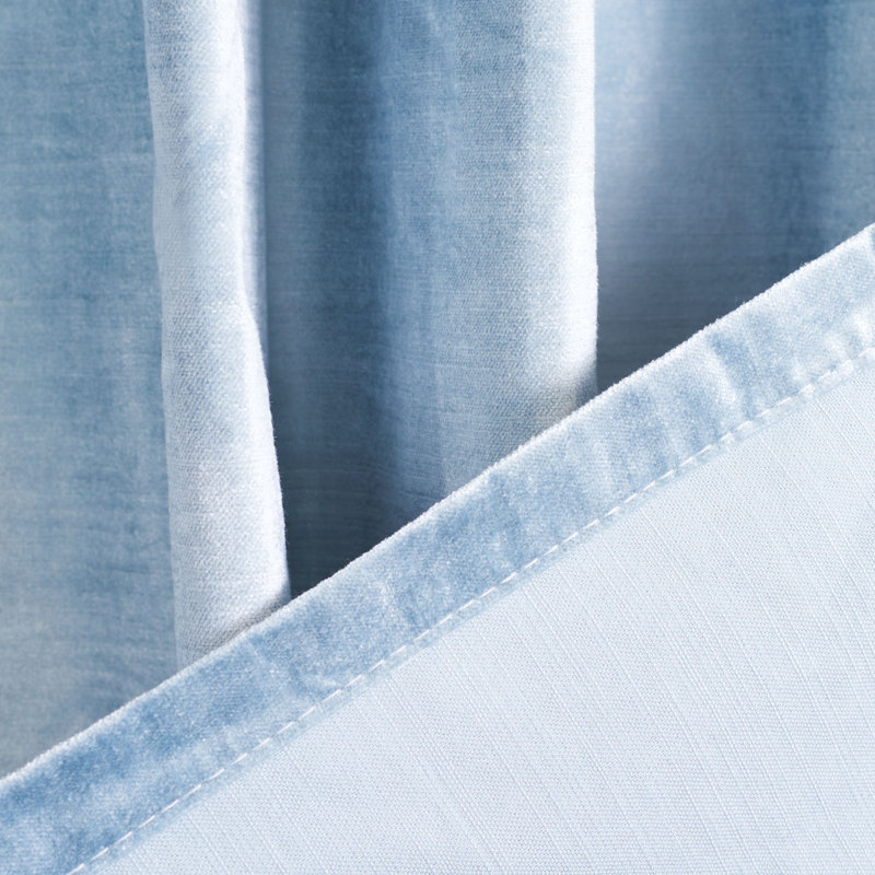 Ida Room Darkening Curtain Single Panel, Soft Blue, 52" W x 96" L