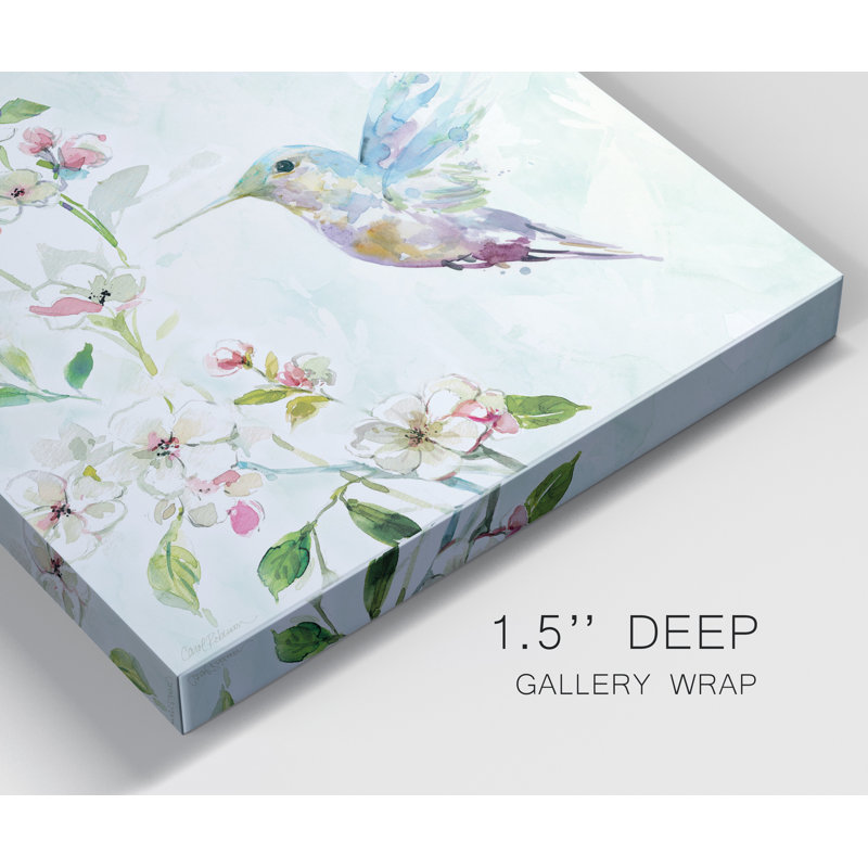 Colibri II - reproduction d'art sur toile tendue, H 40 po x l 40 po x P 1 po