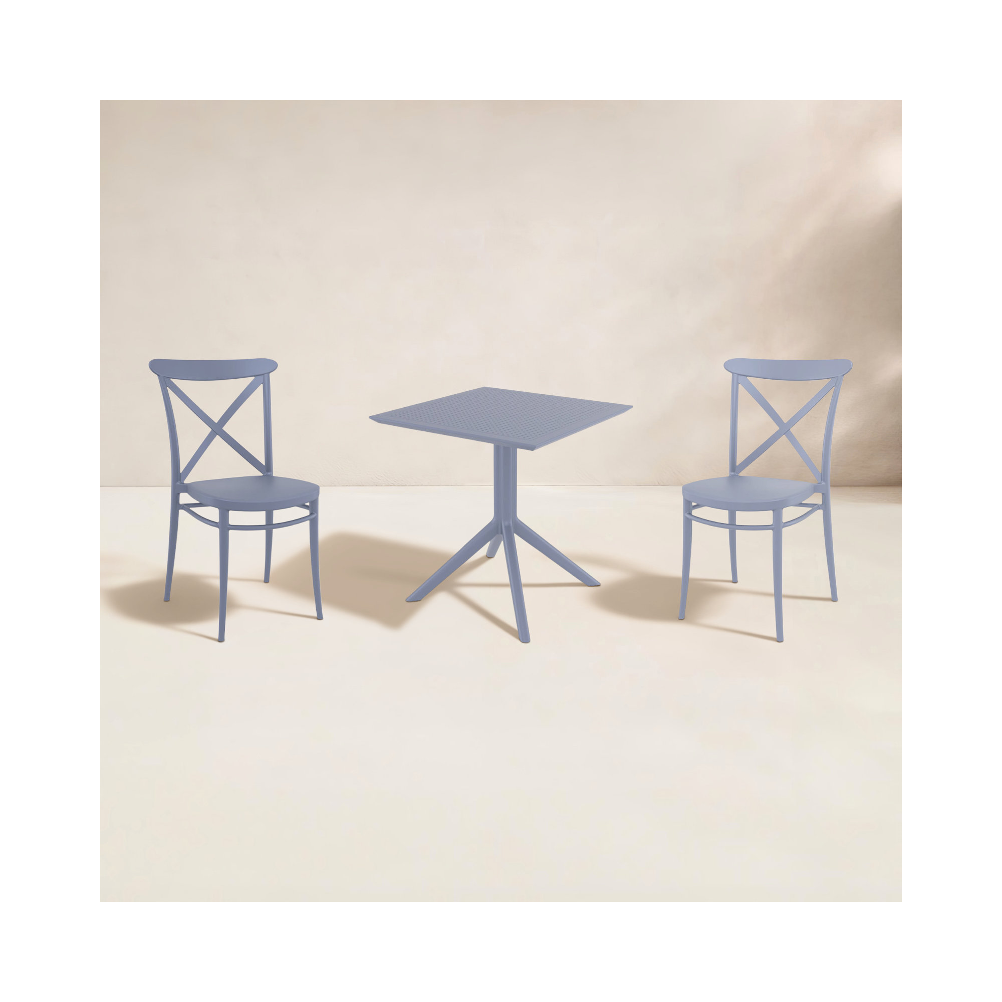 Farrah Square 2 - Person Bistro Set, Dark Gray