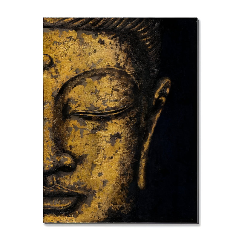Bouddha avec 50% de feuille d'or peinte à la main