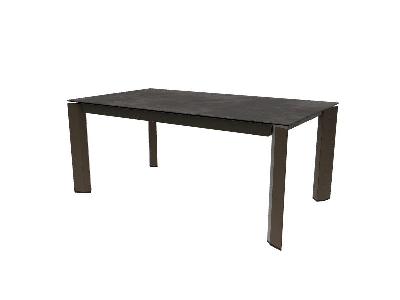 Delta Extendable Tables, White Marble, Matt Bronze