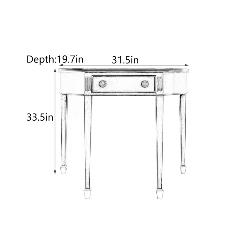 Console style français en bois massif minimaliste
