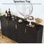 Buffet 59,74 "noir et doré avec portes géométriques, armoire de rangement de luxe-904435536