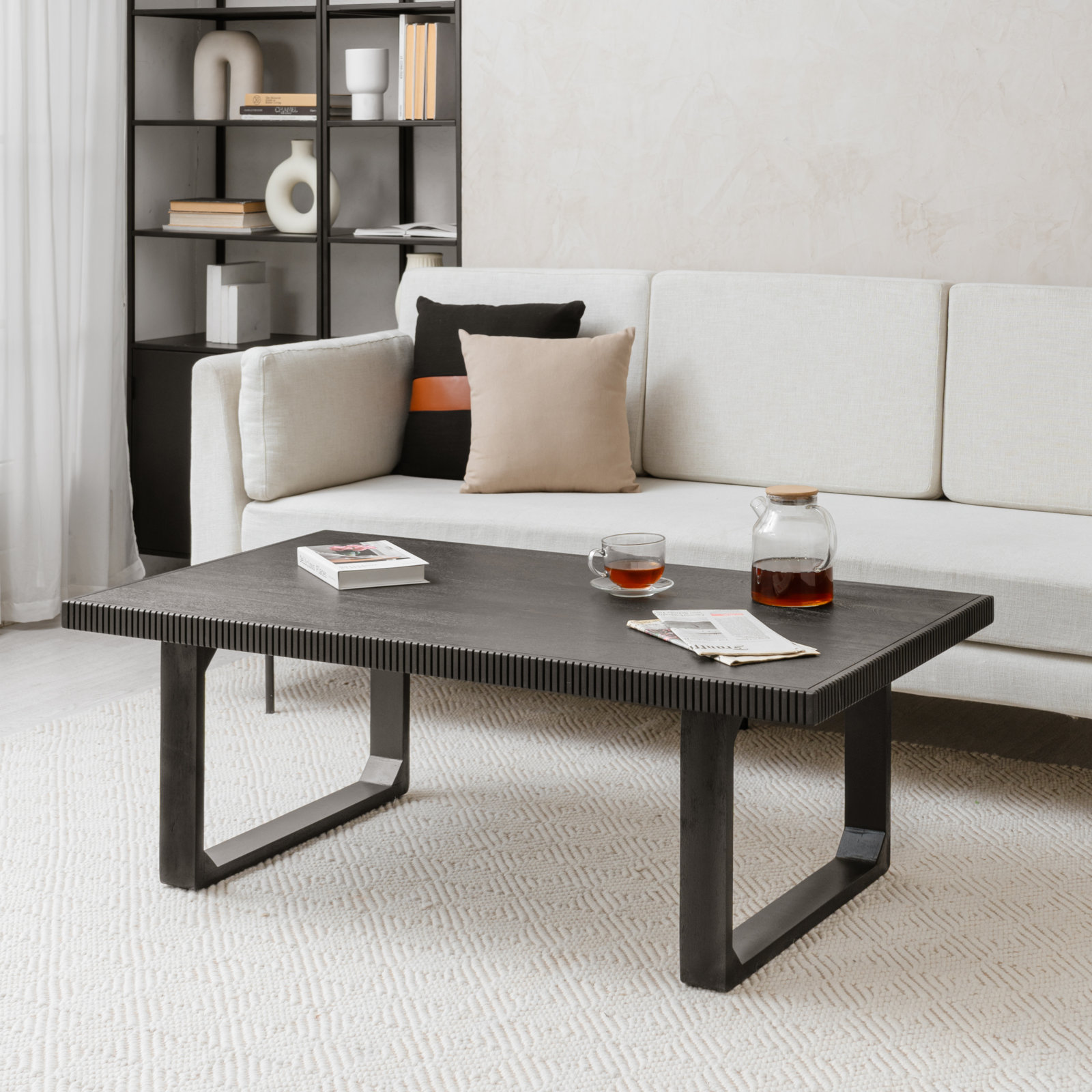 Urbana 48" Mango Coffee Table, Black