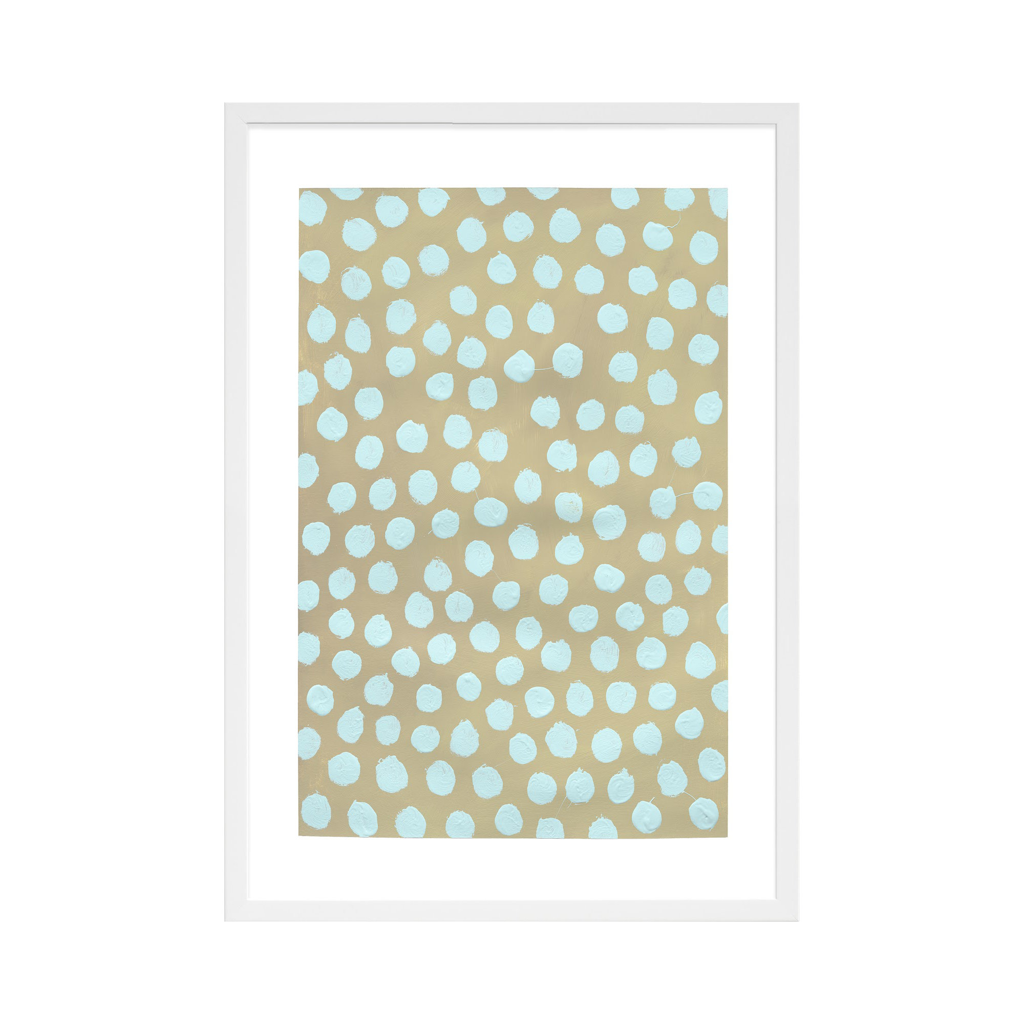 Cloud On Khaki by Michela Sorrentino, White, 50" H x 35" W x 1.25" D