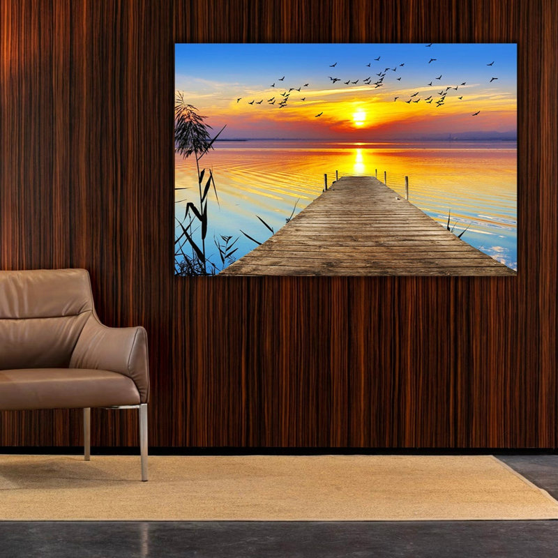 Imprimé acrylique Aurora, H 47 po x l 32 po x P 1 po, Cadre arrière en métal
