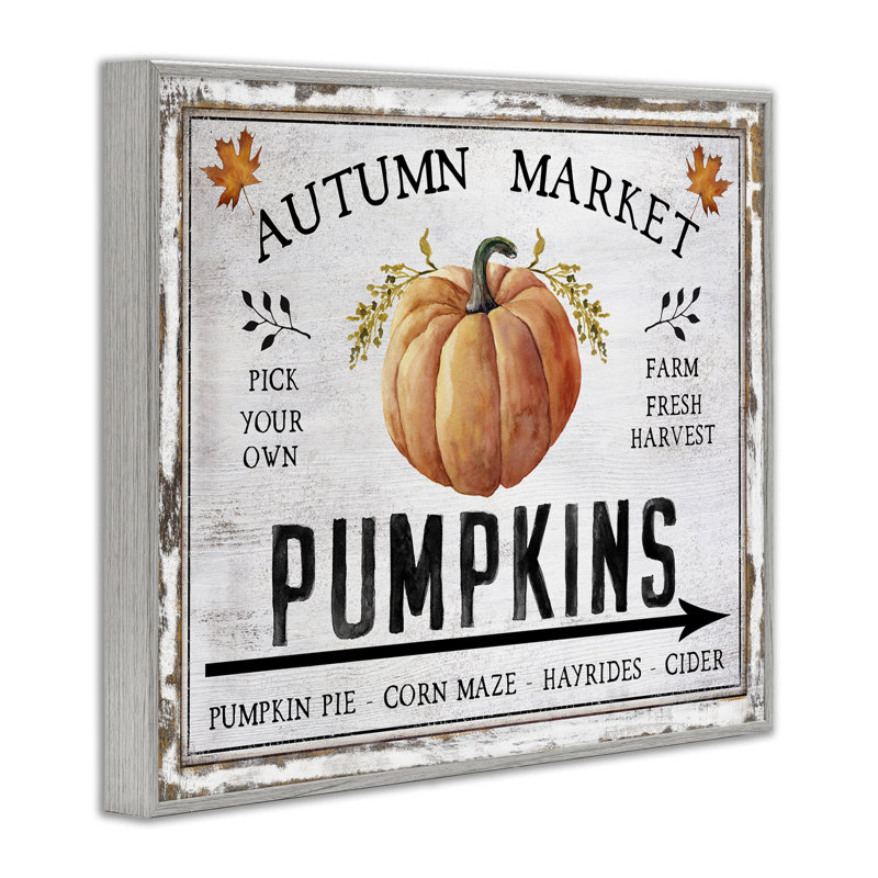 «Autumn Market with Arrow», art mural sur toile par Creatif Belle, H 11 po x l 14 po, Estampe numérique Farmhouse