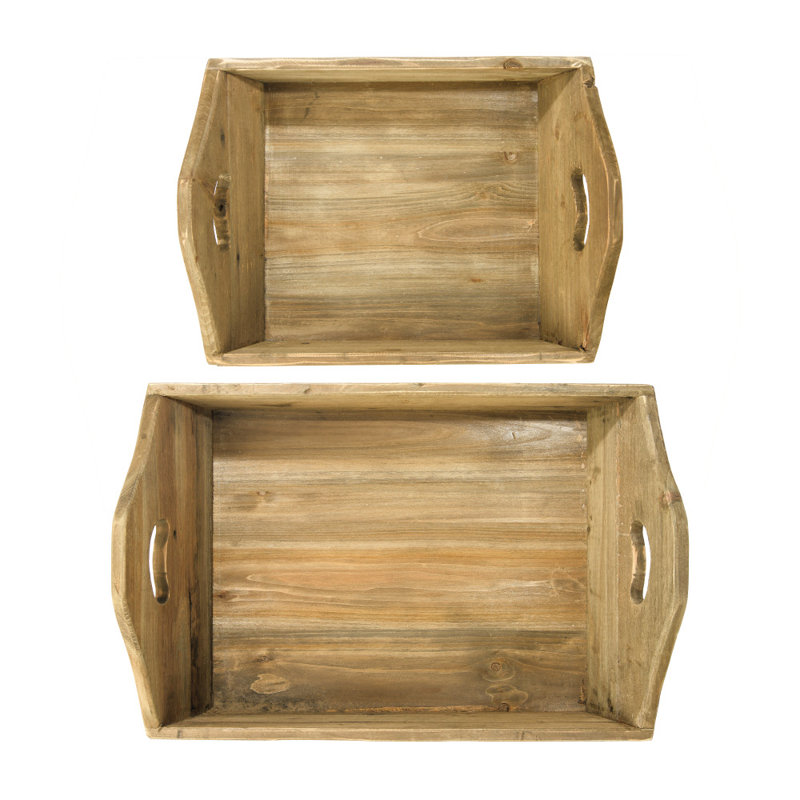 Solid Wood Tray - Set of 2