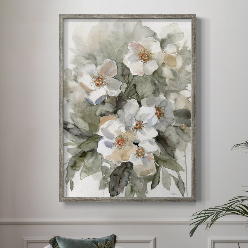 Sandstone Floral, reproduction encadrée - bois massif 50161, H 30 po x l 24 po
