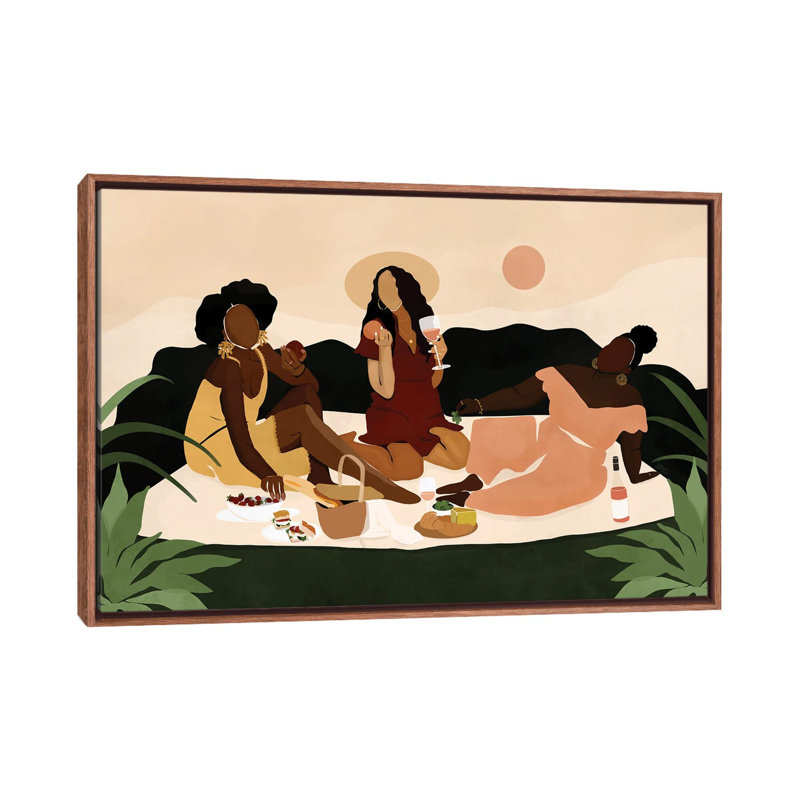 « SIS-nic » par Bria Nicole-impression d’art graphique, H 18 po x l 26 po x P 1,5 po, Toile avec cadre en bois brun classique