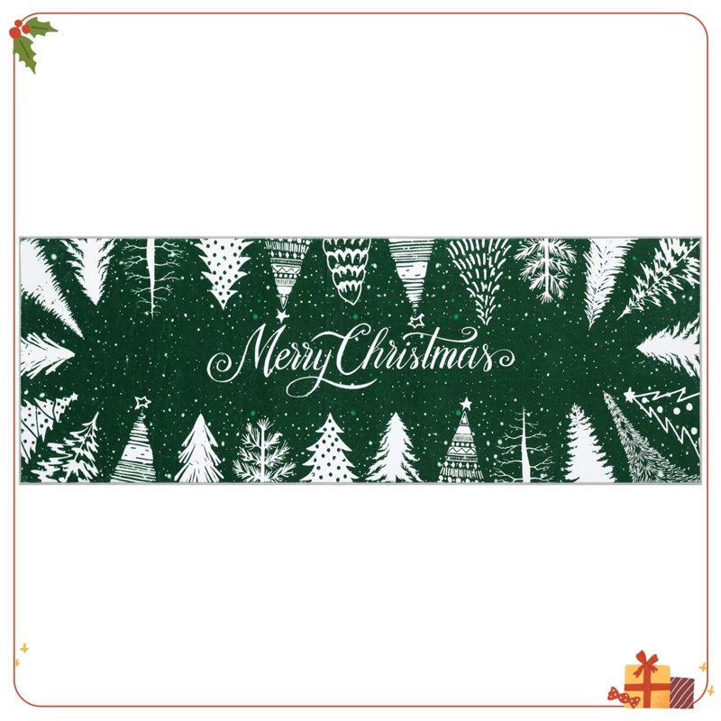 Christmas Decorative Area Rug Washable Modern Rug for Living Room Dining Room, Runner 2' x 6'