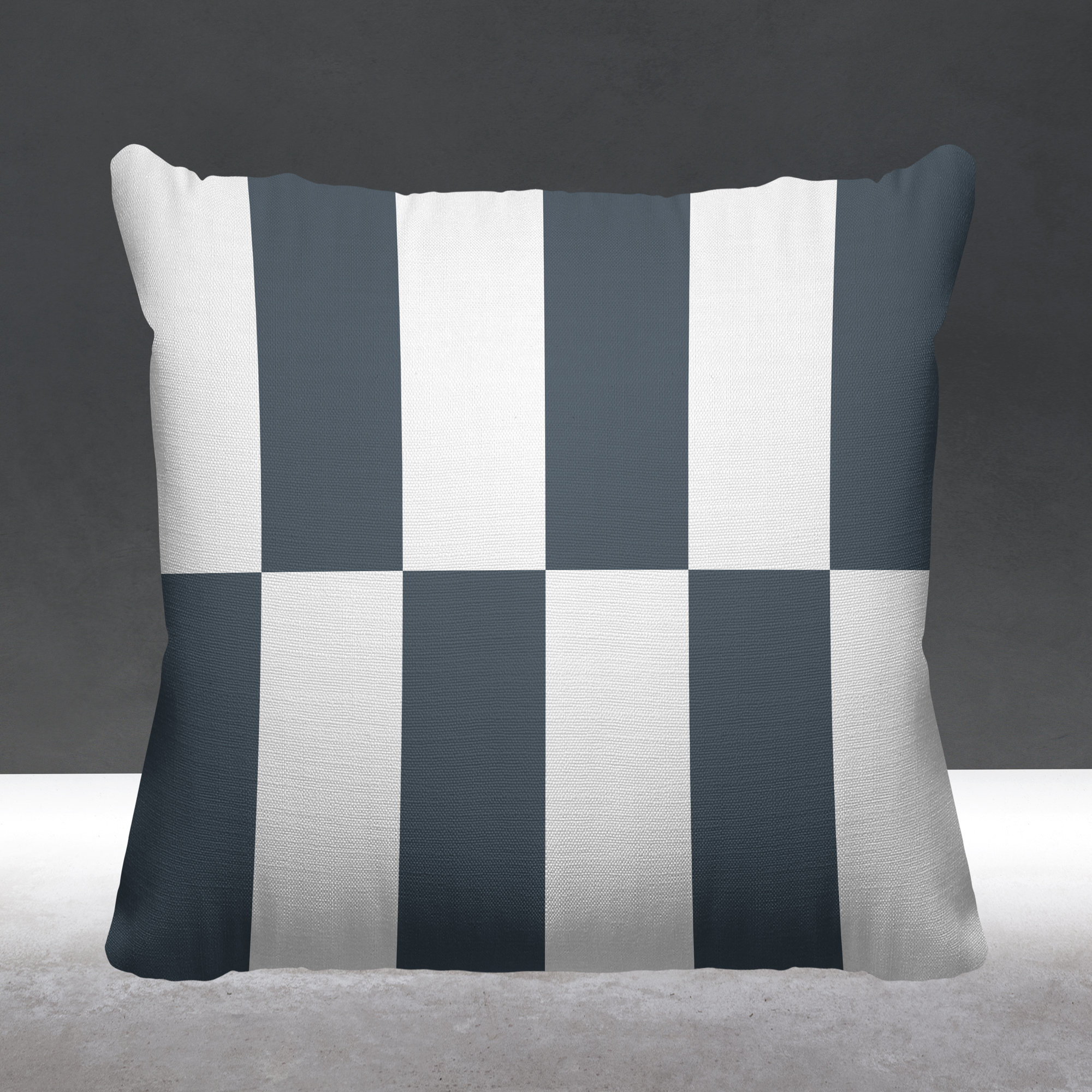 Luella Geometric Indoor/Outdoor Throw Pillow, Gray, Square, 15" x 15"