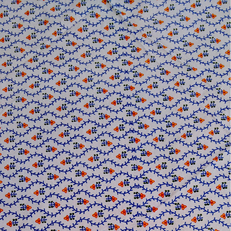Cotton Floral Vine Round Tablecloth Gold Red Table Linen, Blue/Green, 88" x 88"