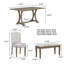 Ensemble de salle à manger de style campagnard, table à tréteaux et 4 chaises et banc rembourrés Shanequah-88581095-88581096-88581097
