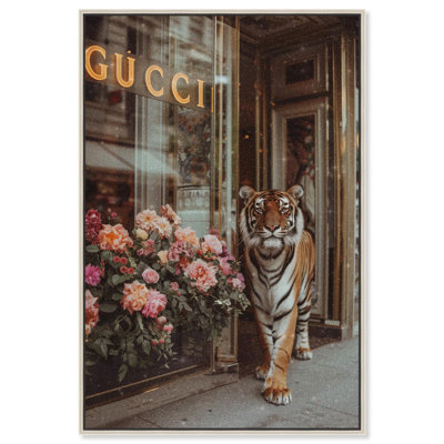 Tiger at the Store Canvas Fashion Designer Wall Art by Art Remedy