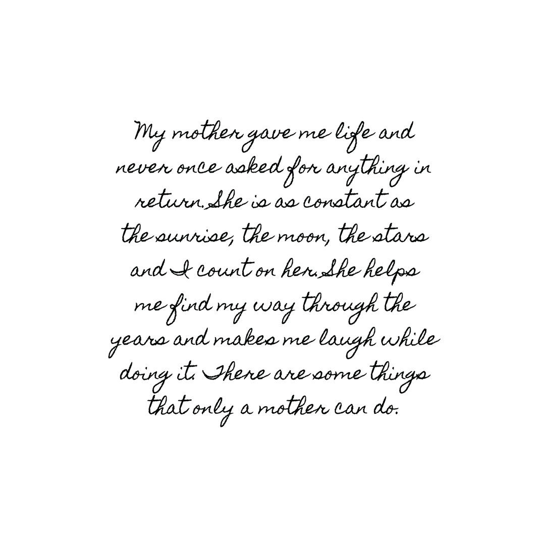 My Mother Gave Me Life - Wrapped Canvas Print