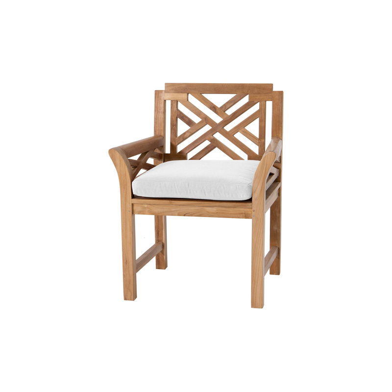 Monterey Fabric Mission Back Arm Chair, White