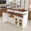 Îlot de cuisine avec table extensible et rotative, îlot de cuisine en bois avec 4 tiroirs-650074617-650074622