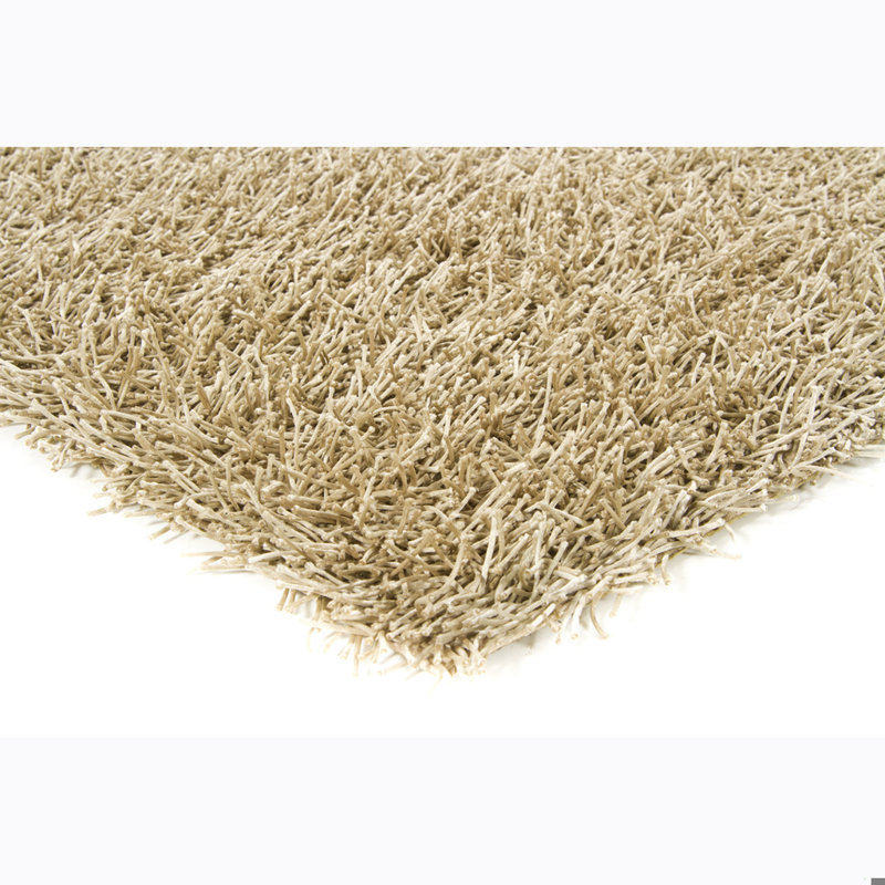 Heston Authentic Hand Woven Handmade Beige Modern Abstract Polyester Shag Area Rug