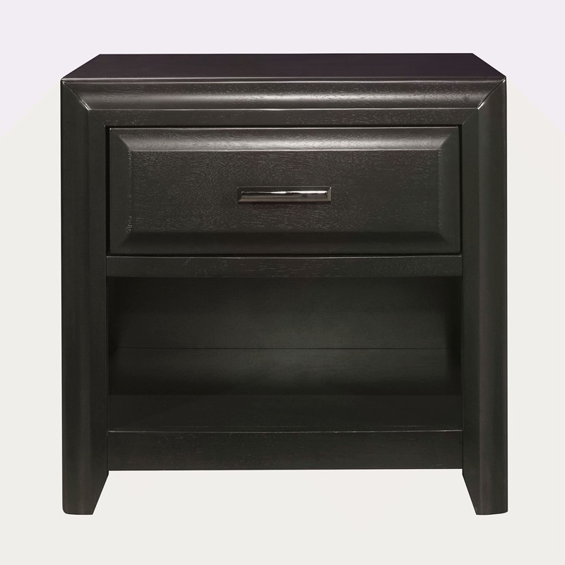 Table de chevet avec rangement de style moderne avec tiroir 1pc et finition espresso