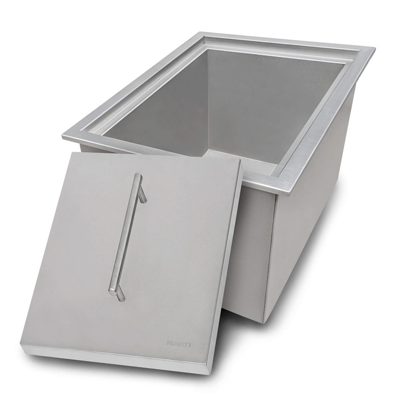 Ruvati Insulated Ice Chest Sink 15 x 20 inch Outdoor BBQ Marine Grade  Topmount Stainless Steel