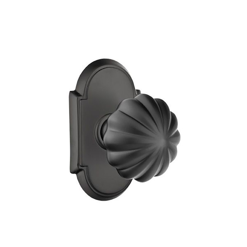 Ensemble de boutons de confidentialité Emtek avec bouton rosette et melon n ° 8, Dos plat