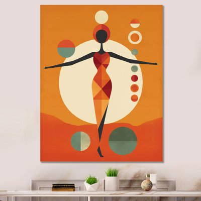 Tribal Goddess Rhythms In Orange And Red I - African American Woman, reproduction d'art sur toile