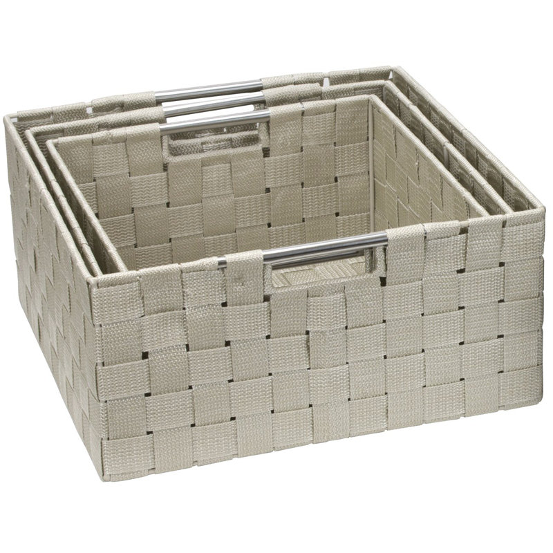 Ensemble de paniers 3 pièces Weave, Beige