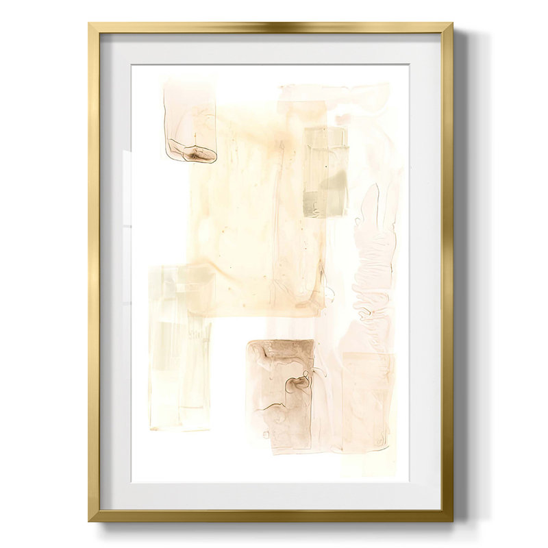 Liquide chiffon II - imprimé encadré, H 28,5 po x l 20,5 po, Doré