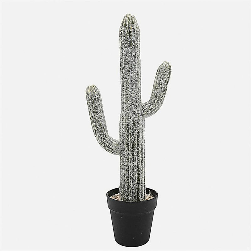 8x5x24.5"H Artificial Saguaro Cactus in Black Pot