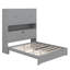 Lit plateforme double en bois, avec ports USB, tête de lit et tiroirs-440212179