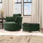 Fauteuil d'appoint pivotant avec repose-pieds de rangement-1025068746