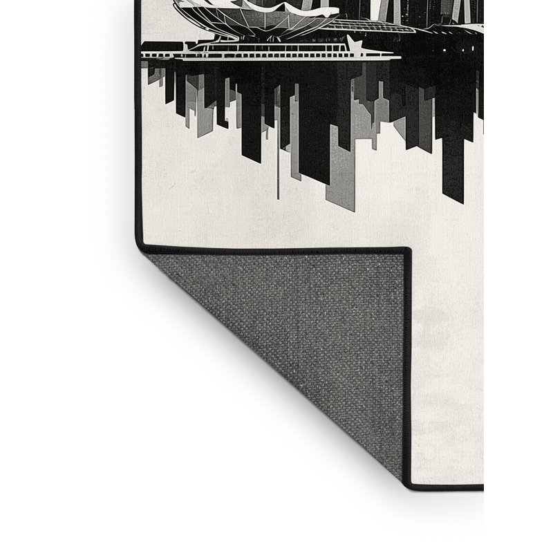 Tapis gris moelleux moelleux à motif géométrique moderne et élégant, Carré 3 pi