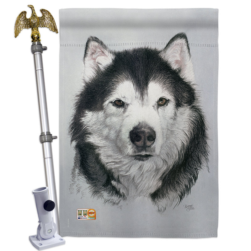 Husky bois à 2 faces 40 po x 28 po Ensemble de drapeaux