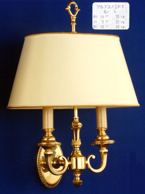 Cowie Candle Wall Light, Polished Brass