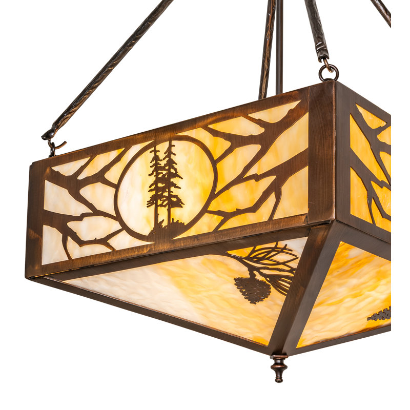18" Square Balsam Pine Inverted Pendant