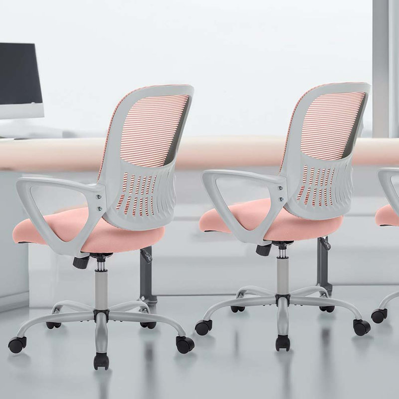 Game Chairs, Ergonomic Mid-Back Mesh Swivel Rolling Work With Wheels, Comfortable Lumbar Support