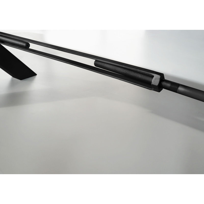 Acacia Solid Wood Top Metal Base Dining Table, H76 x L240 x W100cm, Dark Anthracite