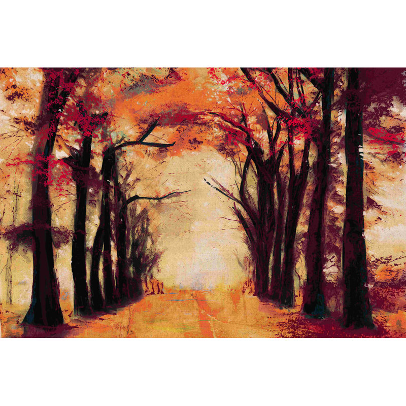 Tree Path 2 - peinture sur toile tendue, H 8 po x l 12 po