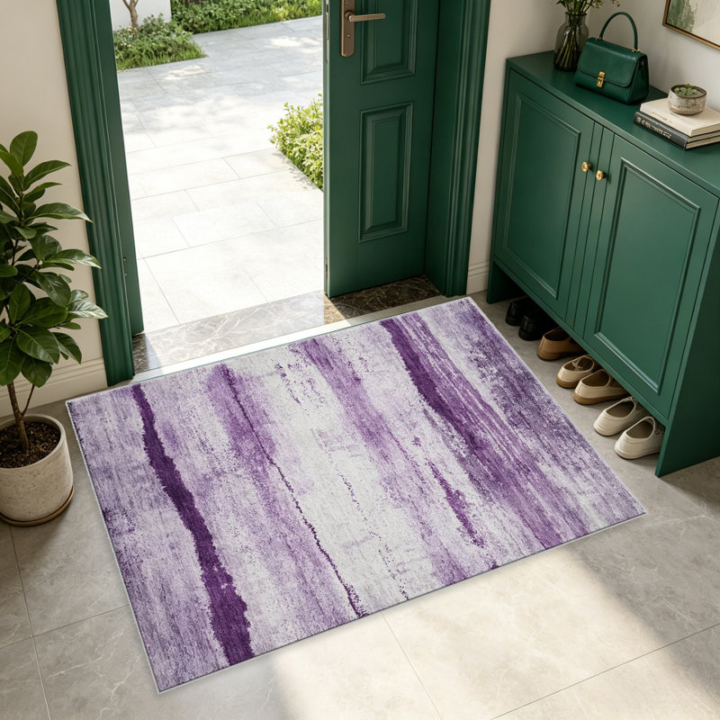 Purple Abstract Stripe carpet-easy to clean, machine-washable, soft and comfortable; suitable for door mats, kitchens, living rooms, bedrooms, corridors, and laundry areas. Easy to clean, durable carpet for home decoration.