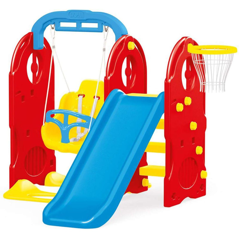 Metro Lane Plastic Swing Set with 1 Swing, 1 Slide
