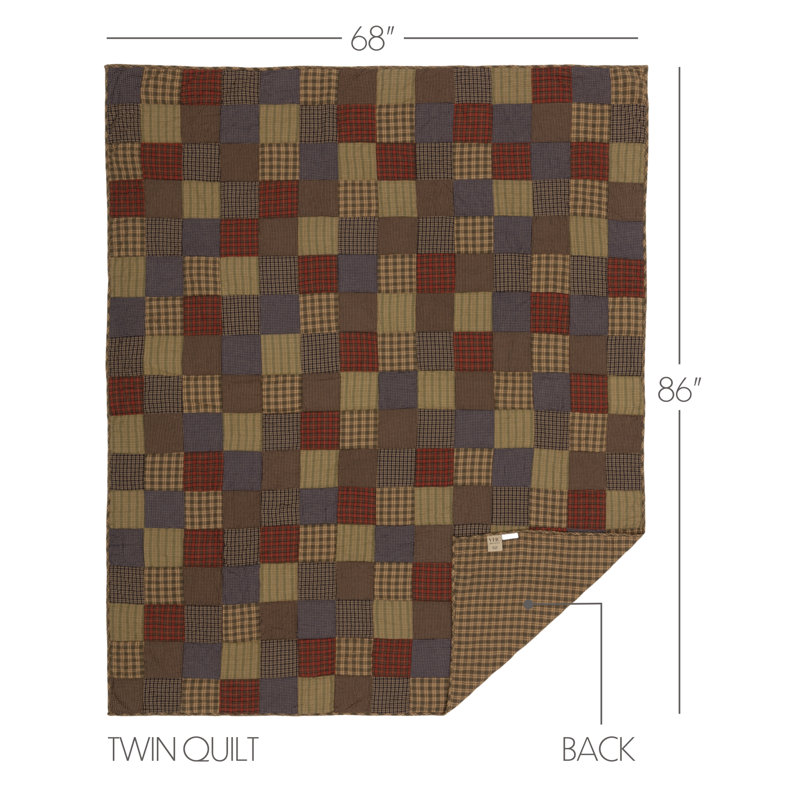Cedar Ridge Rustic Twin Cotton Patchwork Quilt