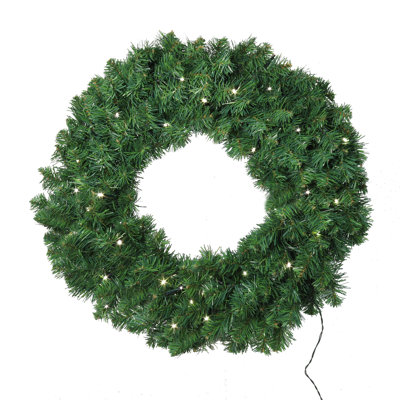 Couronne du Nord à DEL 20 po | Verdure réaliste | Utilisation intérieure / extérieure | Décorations de Noël et des Fêtes | Décoration de porte d'entrée | Présentoir pour la maison et le bureau | 2 pièces