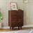 Solid Wood Spray-Painted Dresser Bar – Retro Buffet Cabinet with Round Handles & Cross-Bar Support | Multi-Functional Storage for Dining Room, Living Room, or Kitchen
