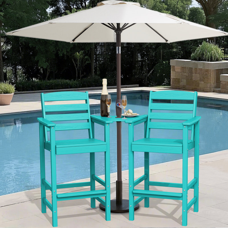 Chaise haute Adirondack Wolak, Bleu paon