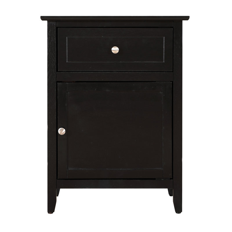 Charming Transitional Nightstand, Black