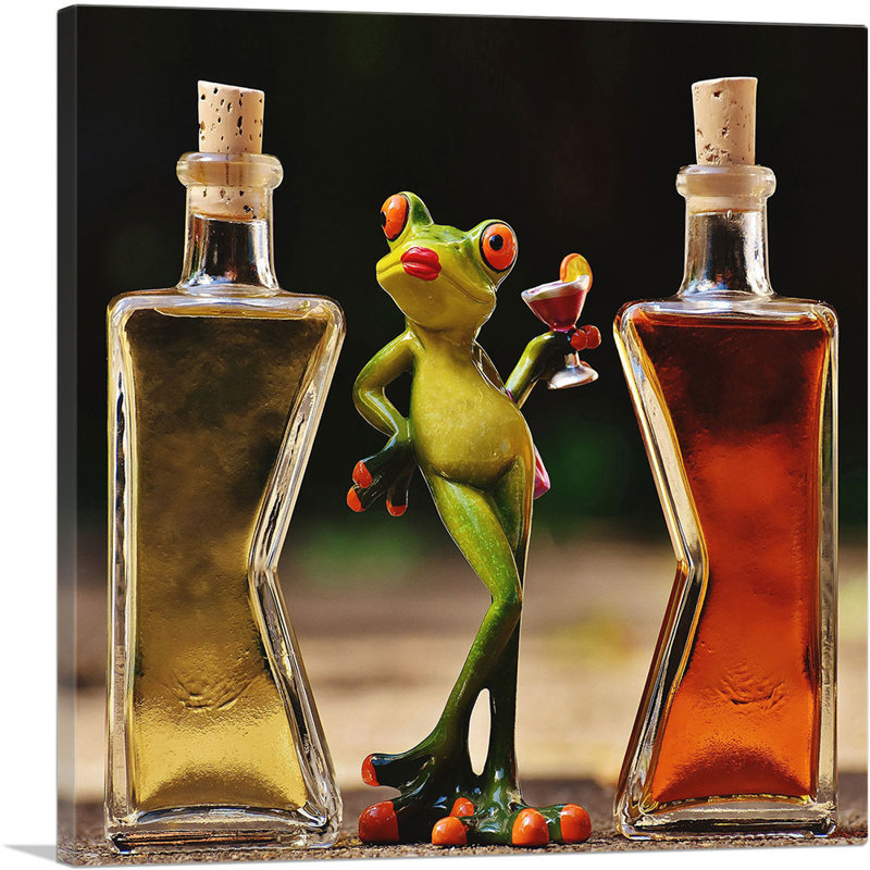 «Bottles Frog Cocktail Party», reproduction de photo sur toile tendue, H 18 po x l 18 po x P 0,75 po