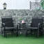 Balancelle pour l'extérieur avec 2 chaises berçantes et table basse. Fauteuils coulissants pour cour, jardin, porche. Noir Polypropylène respirant, acier. 78 po L x 34,05 po l 36,22 po H. Siège 21 po 19,5 po P 264 lb.